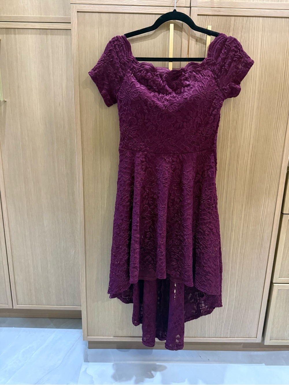 City Studio Deep Red Lace Dress